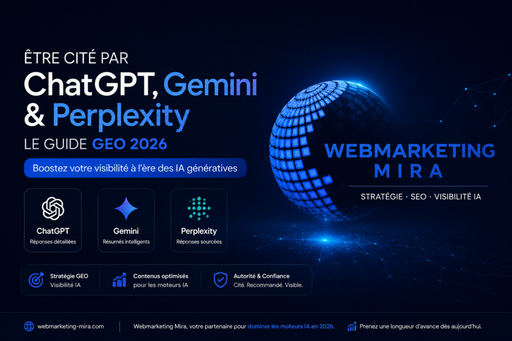 Comment être cité par ChatGPT, Gemini et Perplexity en 2026 : le guide GEO complet