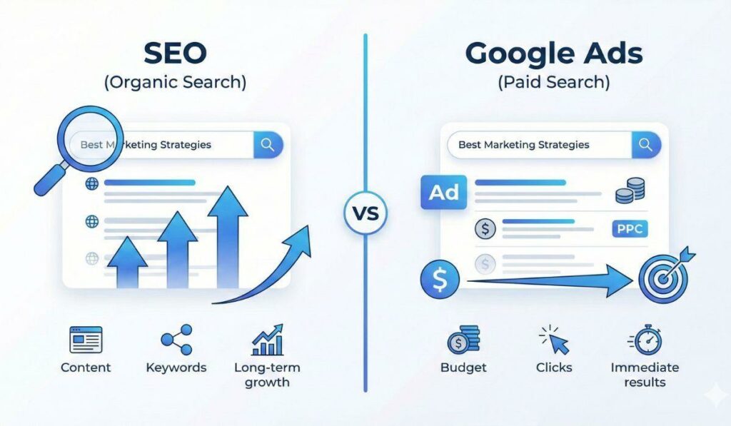 SEO ou Google Ads : quelle stratégie choisir selon vos objectifs ?